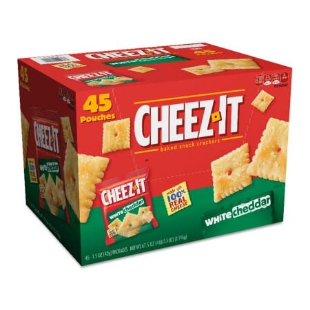 Kelloggs Sunshine Cheez-it Crackers, 1.5 oz. Bag, White Cheddar, 45/Carton 2410010892